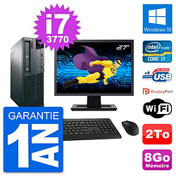 PC Lenovo M82 SFF Ecran 27" Intel i7-3770 RAM 8Go Disque Dur 2To Windows 10 Wifi - Occasion