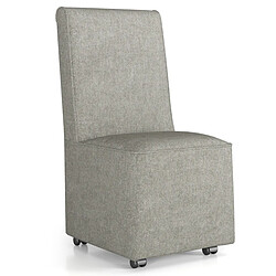 Helloshop26 Chaise d'appoint moderne sans accoudoirs chaise rembourrée en tissu de lin avec fauteuil simple confortable pour salon chambre salon bureau gris 20_0005228