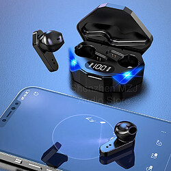 GUPBOO Écouteurs de jeu compatibles Bluetooth Sports Écouteurs intra-auriculaires étanches avec écran LED Écouteurs stéréo 9D Sans fil pas cher