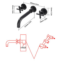 ComfortXL Robinet mural mitigeur pour lavabo avec bec chaud et froid