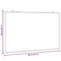 vidaXL Tableau blanc magnétique 80x50x1,7 cm aluminium pas cher