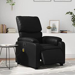 Maison Chic Fauteuil Relax pour salon, Fauteuil de massage inclinable électrique noir similicuir -GKD61482