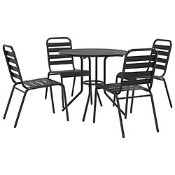 vidaXL Ensemble de chaises de jardin empilables 5 pcs anthracite