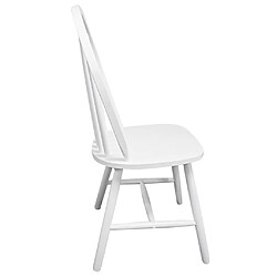 Maison Chic Lot de 2 Chaises à manger,Chaise pour cuisine,Solide Structure blanc bois d'hévéa solide -MN15427 pas cher