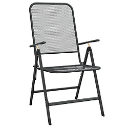 Avis Maison Chic Lot de 2 Chaises pliables de jardin - Fauteuil d'extérieur Maille métallique Anthracite -MN20125