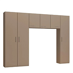 Inside 75 Ensemble de rangement pont 3 portes taupe mat largeur 300 cm