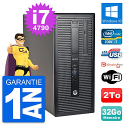 PC Tour HP EliteDesk 800 G1 Intel i7-4790 RAM 32Go Disque 2To Windows 10 Wifi - Occasion