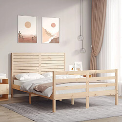 vidaXL Cadre de lit sans matelas 120x200 cm bois massif 