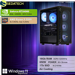 Sedatech PC Gamer • AMD Ryzen 5 5500 • RTX4060 • 16Go RAM • 1To SSD M.2 • Windows 11