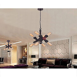 Avis Stoex Applique Murale Tuyau d'Eau Suspension Lampe Loft Métal avec 8 Tête Lampe à Douille E27 American Style Rétro Industrielle Éclaira