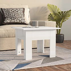 Maison Chic Table basse,Table Console Table d'appoint, Table pour salon blanc brillant 55x55x42 cm bois d'ingénierie -MN42209