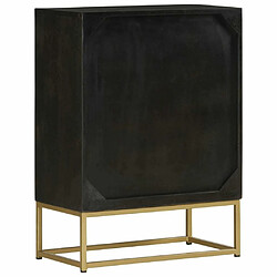 Maison Chic Buffet commode,console avec 2 portes pour rangement noir et doré 55x30x75 cm manguier -MN44430 pas cher