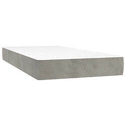 Acheter vidaXL Sommier à lattes de lit et matelas Gris clair 100x200cm Velours