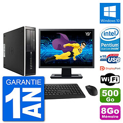 PC HP 8300 Elite SFF Ecran 19" Intel G630 RAM 8Go Disque 500Go Windows 10 Wifi - Occasion