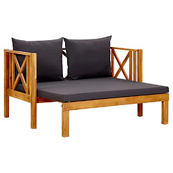 Avis Maison Chic Banc de jardin 2 places | Banquette de jardin | Chaise Relax et coussins 122 cm Bois d'acacia massif -MN81181