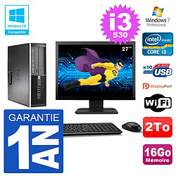 PC HP Compaq 8100 SFF Ecran 27" i3-530 RAM 16Go Disque 2To Graveur DVD Wifi W7 - Occasion