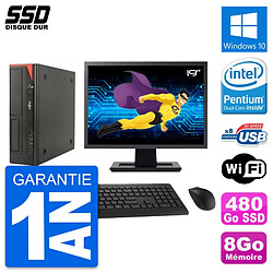 PC Fujitsu E520 E85+ DT Ecran 19" Intel G3220 RAM 8Go SSD 480Go Windows 10 Wifi - Occasion