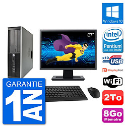 PC HP Compaq 6200 Pro SFF Ecran 27" G630 RAM 8Go Disque Dur 2To Windows 10 Wifi · Occasion 