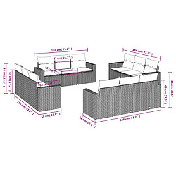 Avis vidaXL Salon de jardin 12 pcs avec coussins noir résine tressée