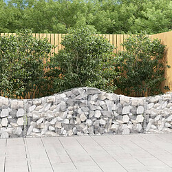 vidaXL Paniers à gabions arqués 7 pcs 200x30x60/80 cm Fer galvanisé