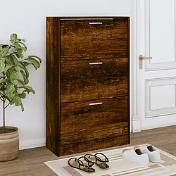 vidaXL Armoire à chaussures Chêne fumé 63x24x103 cm Bois d'ingénierie 