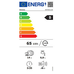 Lave-vaisselle 60cm 14 couverts 42db noir - SN75EX11CE - SIEMENS