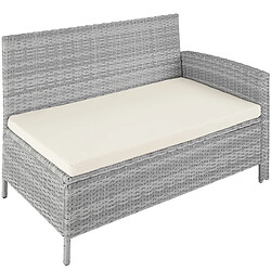 Tectake Canapé de jardin BARLETTA modulable - gris clair/crème pas cher