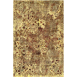 Avis Vidal Tapis de laine 272x177 jaune Vintage Royal