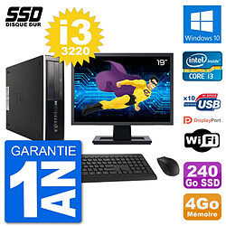 PC HP Compaq Pro 6300 SFF Ecran 19" i3-3220 RAM 4Go SSD 240Go Windows 10 Wifi · Occasion 