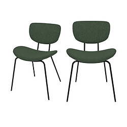 Rendez Vous Deco Chaise Verner en tissu vert (lot de 2)