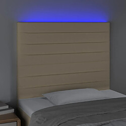 Avis Maison Chic Tête de lit scandinave à LED,meuble de chambre Crème 80x5x118/128 cm Tissu -MN96622