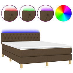 Sommier à lattes,Cadre à lattes de lit pour Adulte matelas et LED Marron foncé 140x200 cm -MN99009