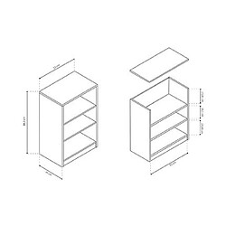 Mes Etagère 3 niches 55x36x84 cm décor chêne - COMY pas cher