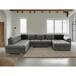 Bestmobilier Chuck - canapé panoramique XXL - convertible avec coffre - 7 places - gauche