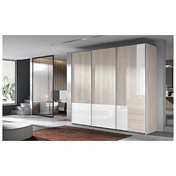 Inside 75 Armoire 3 portes coulissantes suspendues Icon 206,2 x 220 couleur Tundra Cristal Blanco Profil Inox 