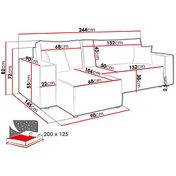 Avis Palozi Sofa Canapé d'angle convertible en velours côtelé Karl - 3 places - Marron