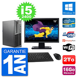 PC Lenovo M92p SFF Ecran 19" Intel i5-2400 RAM 16Go Disque 2To Windows 10 Wifi · Occasion 