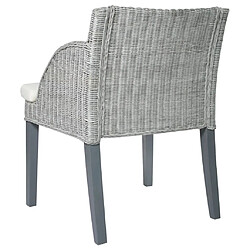 Acheter vidaXL Chaises à manger avec coussins lot de 2 gris rotin naturel