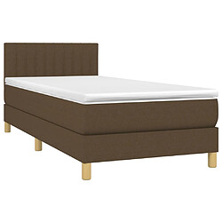 Avis vidaXL Sommier à lattes de lit matelas et LED Marron foncé 100x200cm