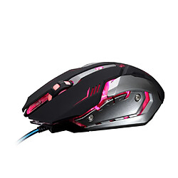 Shot Souris Gamer Metal pour Mac et PC Avec Fil USB LED Gaming le Filaire Capteur Optique 6 Boutons