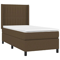 Acheter Sommier à lattes et matelas LED,Cadre à lattes de lit pour Adulte Marron foncé 90x200cm Tissu -MN88768