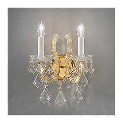 Luminaire Center Applique murale en cristal MARIA LOUISE Or 24 Carats 2 ampoules