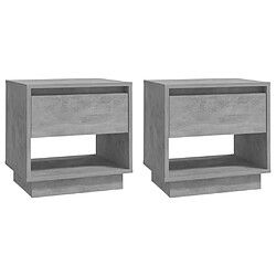 vidaXL Tables de chevet 2 pcs Gris béton 45x34x44 cm Bois d'ingénierie