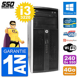 PC Tour HP Compaq Pro 6300 CMT Intel i3-3220 RAM 4Go SSD 240Go Windows 10 Wifi · Occasion 