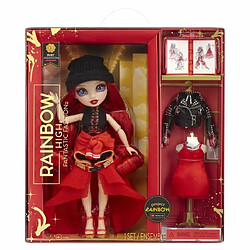 Rainbow High Tentpole PR Theme Doll - RED - 1 robe de Gala et 1 tenue decontractée + accessoires et carnet de croquis 