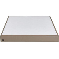 Ebac Sommier tapissier Primo - 160x200 - Taupe - 10 lattes bois - Hauteur 15 cm