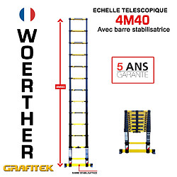 Echelle télescopique Woerther 4m40 - Gamme Grafitek - Qualité supérieur - Garantie 5 ans