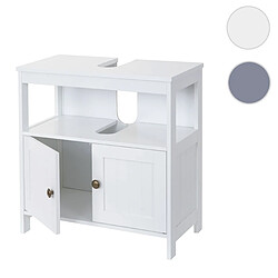 Mendler Meuble de rangement sous-lavabo HWC-B63, salle de bain, sous-vasque, 60x60x30 cm ~ blanc