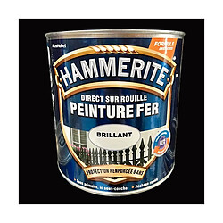 HAMMERITE Peinture Fer Direct sur Rouille Noir Brillant