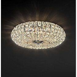 MAYTONI Plafonnier affleurant nickel et cristal, 6 lumières, E14